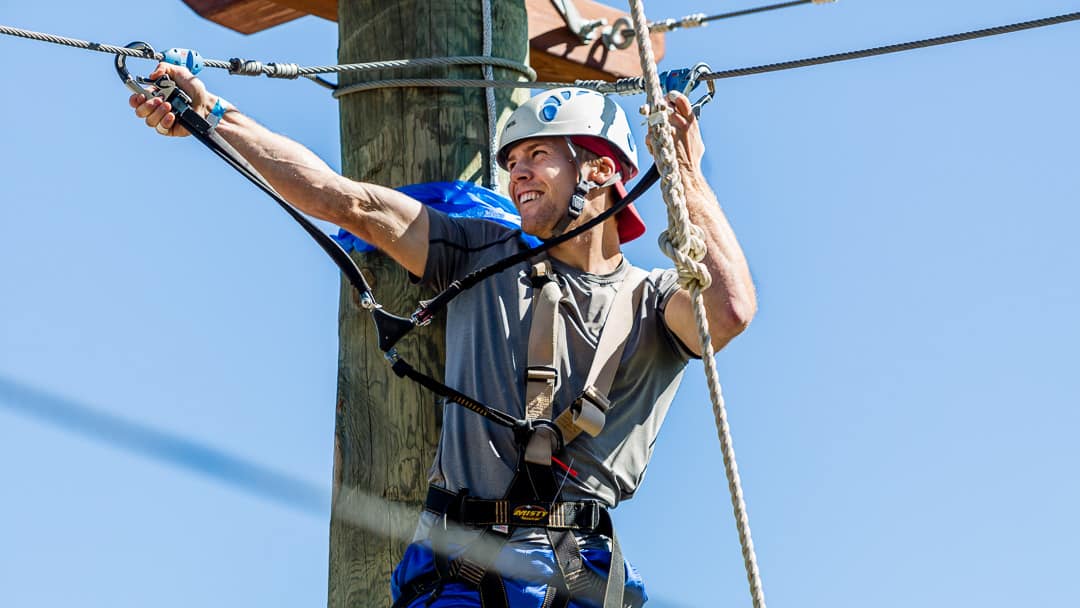 Man in Challenge Course/Aerial Park