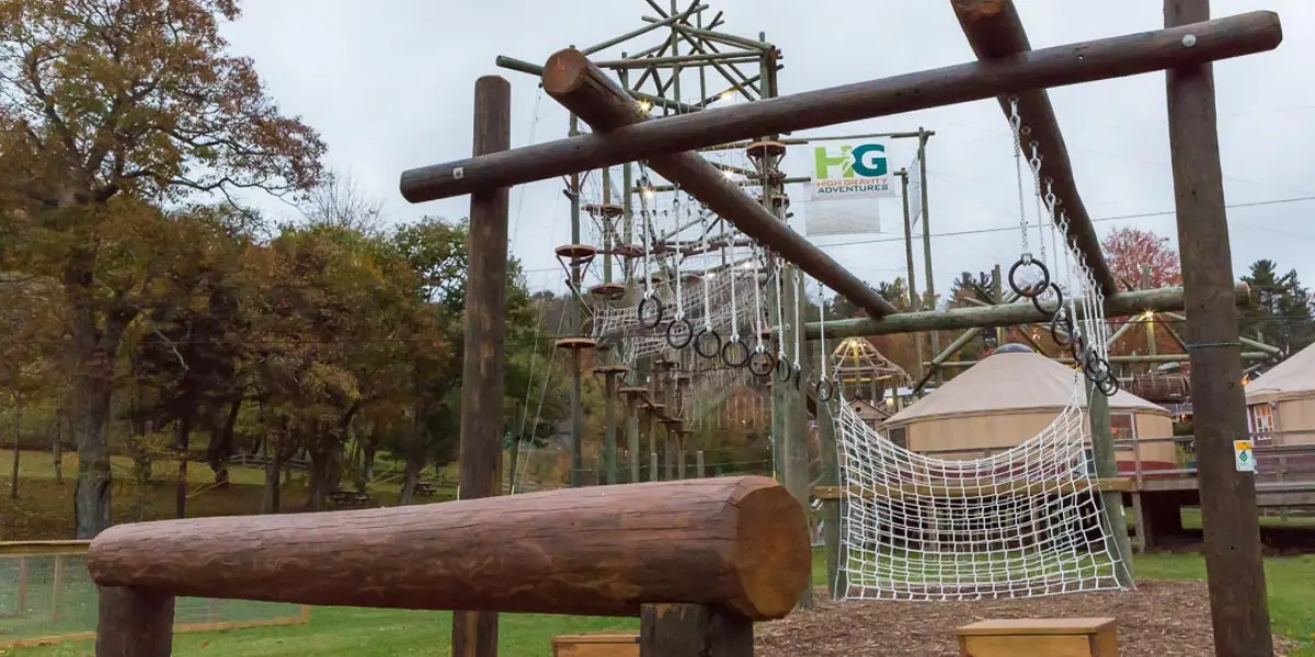 Ninja Course in Fall at High Gravity Adventures