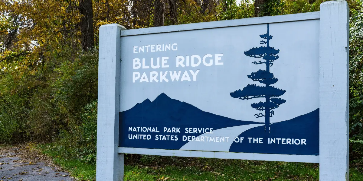 Blue Ridge Parkway entrance sign