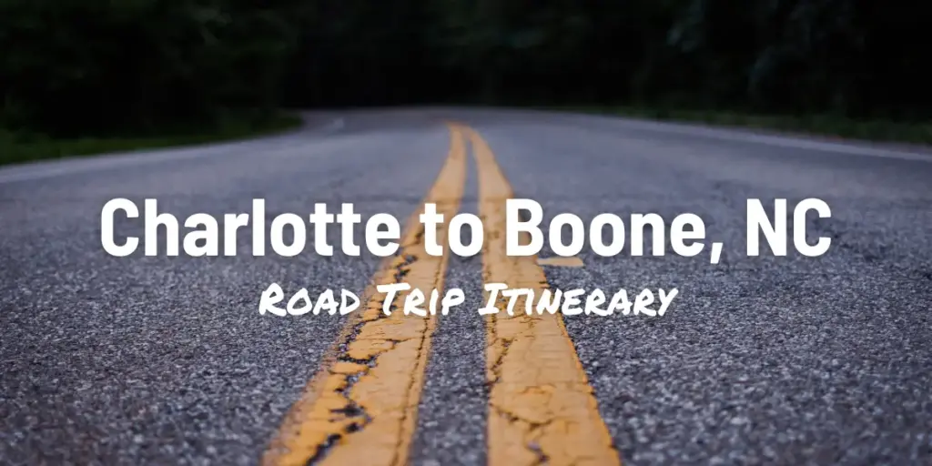 Charlotte to Boone, NC - Close up photo of a road
