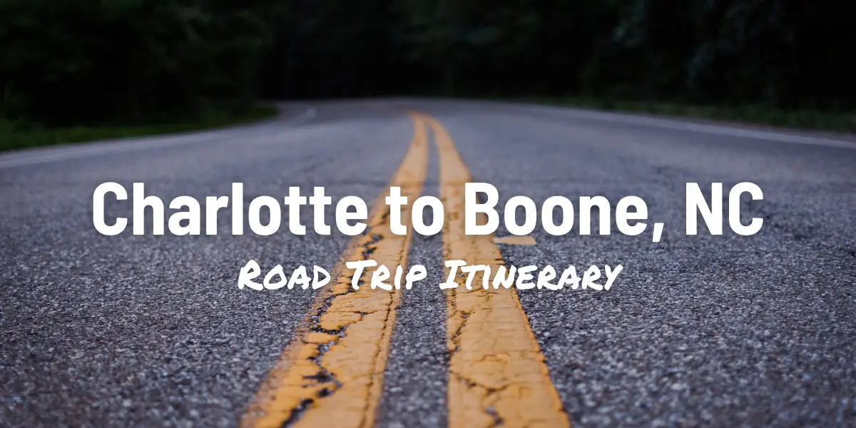 Charlotte to Boone, NC - Close up photo of a road