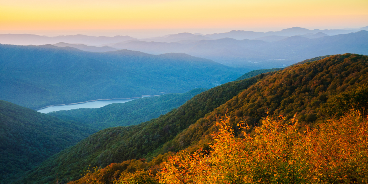 Sunset on the Blue Ridge Parkway in Virginia