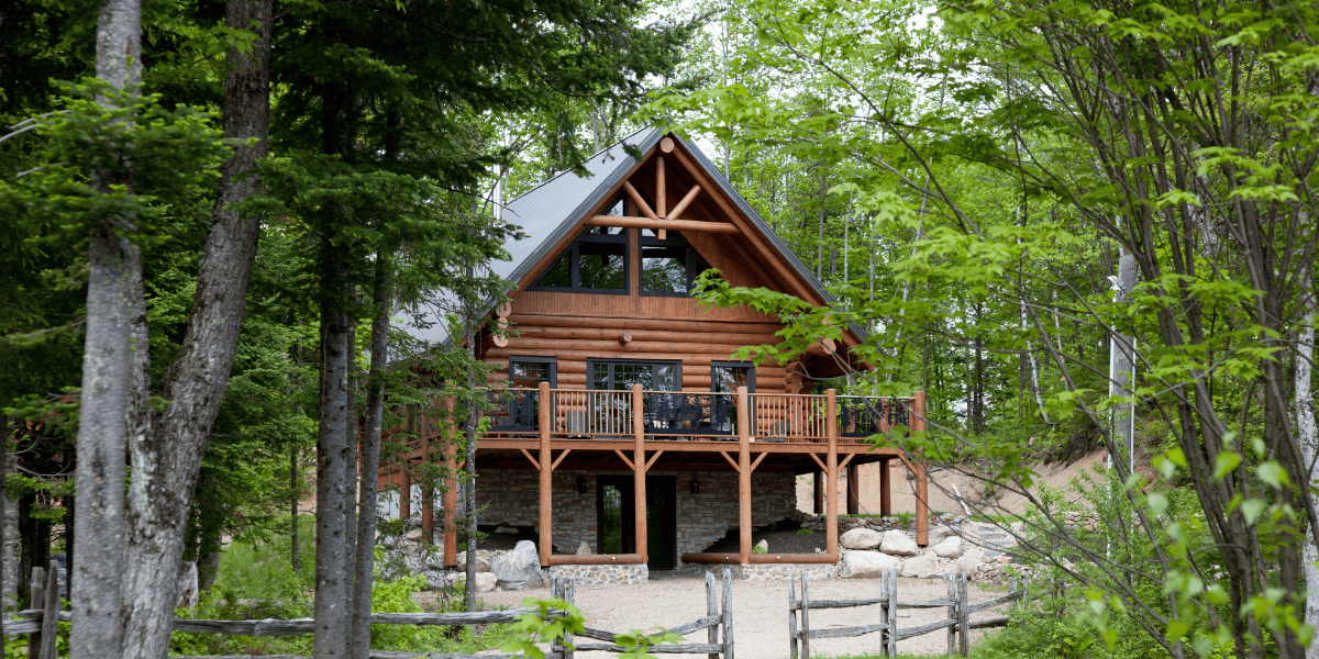 log cabin in the woods