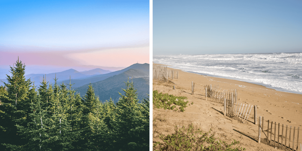 north carolina mountains and beach
