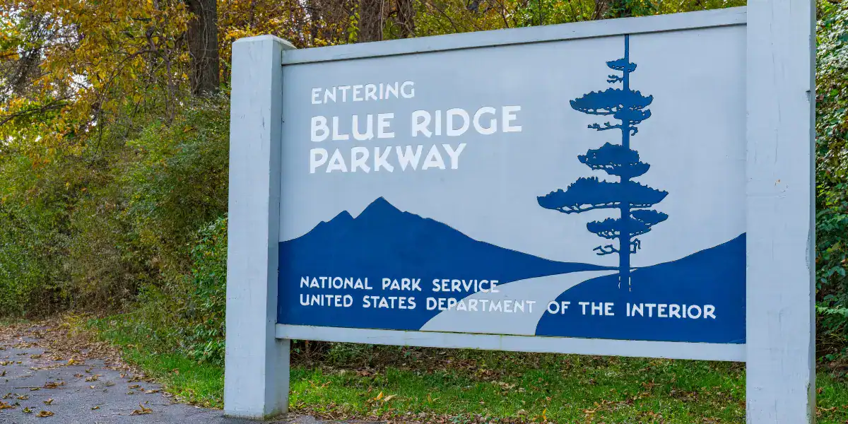 Blue Ridge Parkway entrance sign
