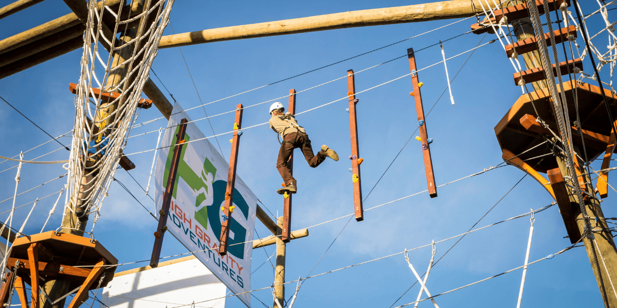 aerial adventure course in the summer