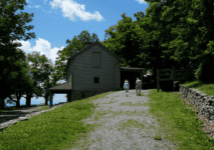 couple hiking in moses cone memorial park