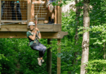 person on a zipline